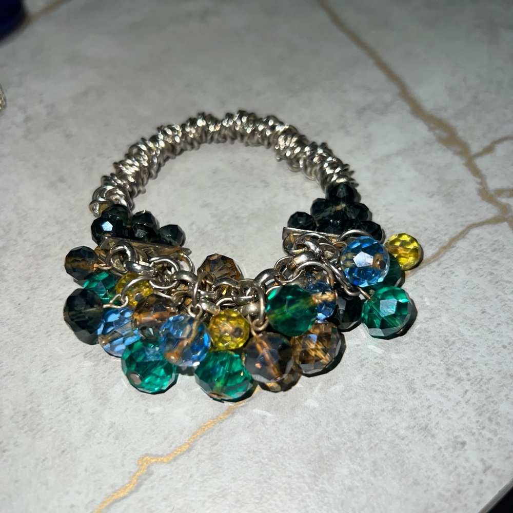 Vintage Elegant  Multicolor Beaded Bracelet unknown age 80’s look